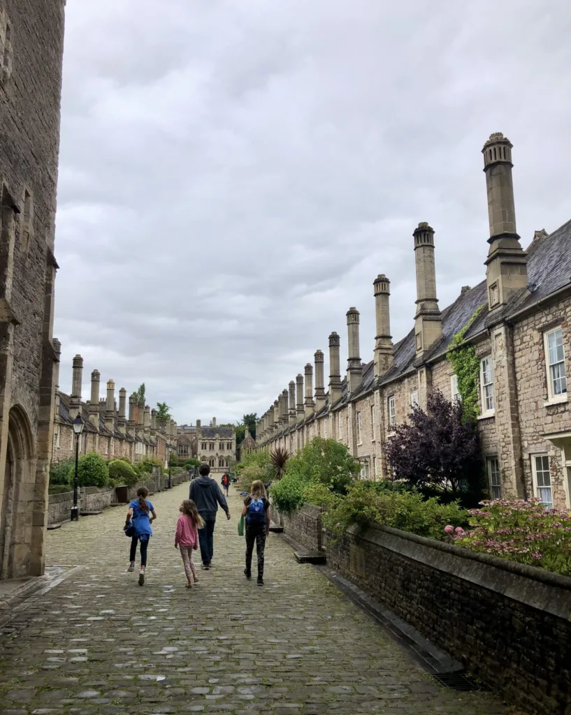 Walking up Vicar's Close, Wells