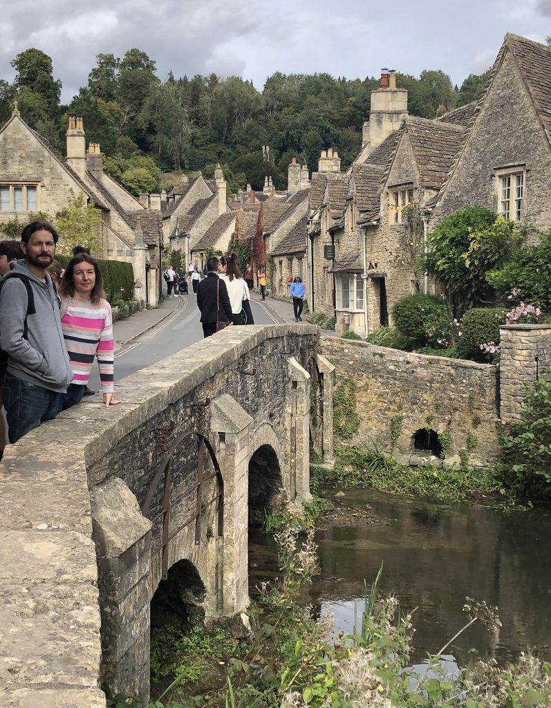 Stood on the packhorse bridge in Castle Combe