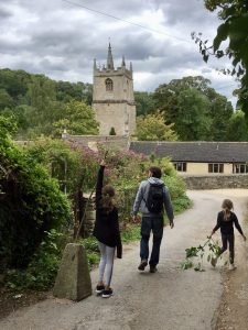 Walking towards St Andrews Church, Castle Combe