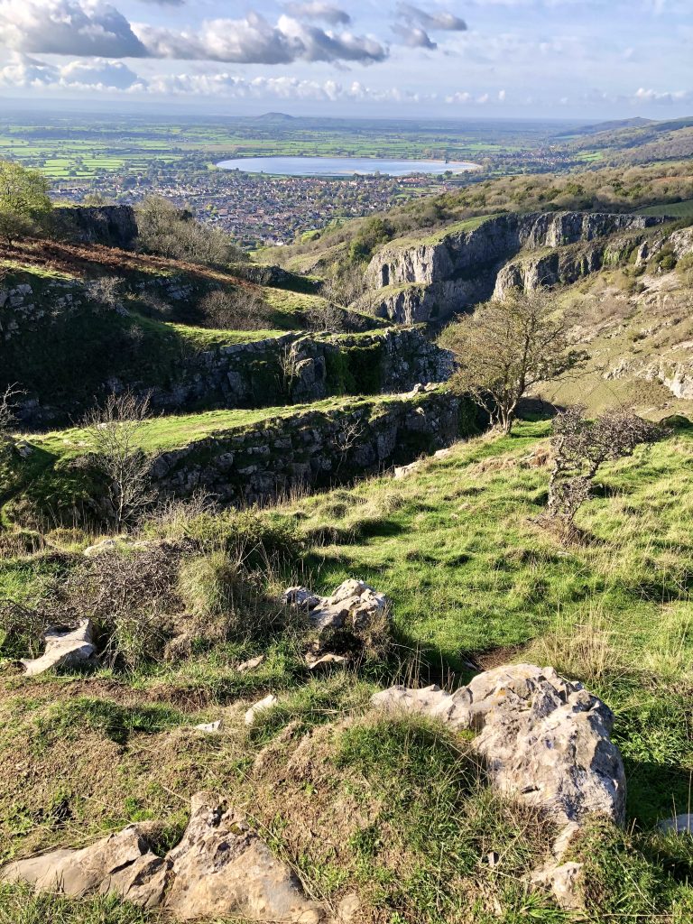 view from cheddar clifftop walk