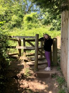 kissing gate on way up to Cadbury Camp