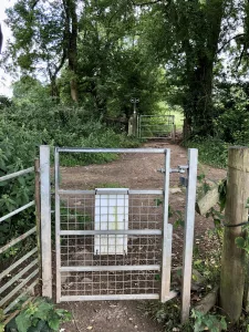 Gate onto bridleway