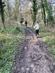 Muddy path through East Wood, Kilve, Somerset